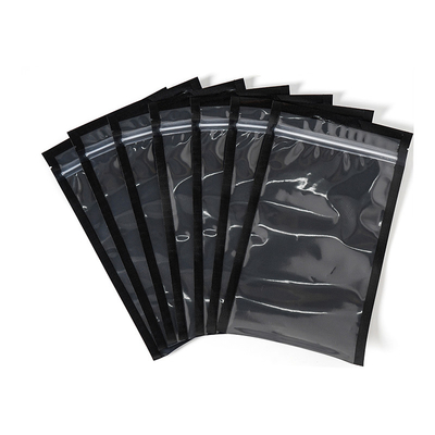 Sacos seladores a vácuo com zíper preto em relevo PE SGS cozinha para armazenamento de carne