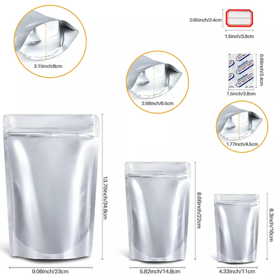 Sacos de mylar personalizados Ziplockk resseláveis ​​com absorvedores de oxigênio