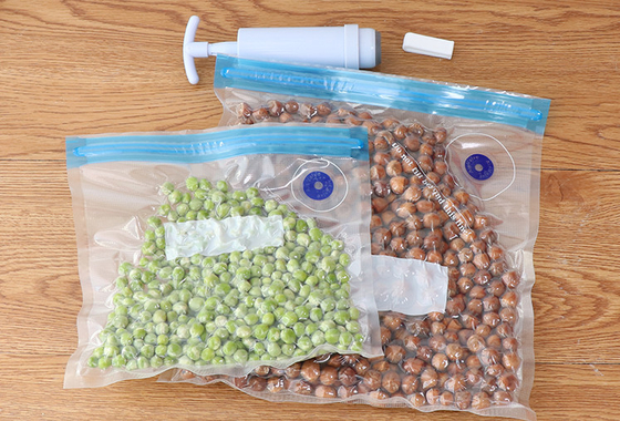 Sacos seladores de alimentos a vácuo de náilon personalizados Ziplockk embalagem de alimentos resselável