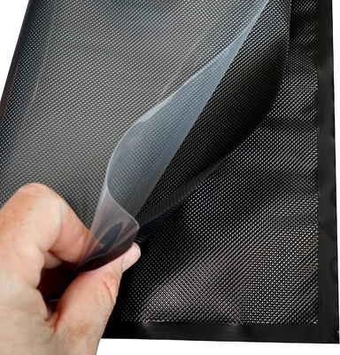 Malote plástico BPA Foodsaver livre de Front Black Vacuum Seal Bags do espaço livre do marisco