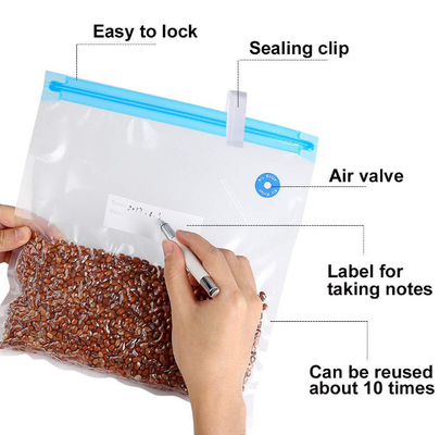 Sacos sous-vide para armazenamento de alimentos de longa data, sacos seladores a vácuo com válvula de ar