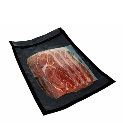 Sacos de vedação a vácuo de plástico de qualidade alimentar em relevo preto e transparente CE para armazenamento de carne