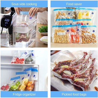 O zíper do vácuo ensaca o armazenamento reusável do alimento ensaca o saco de vácuo para aferidor Handheld do vácuo