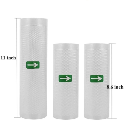 Rolos a vácuo para geladeiras PE Nylon Plástico Sacos seladores a vácuo 11 pol. X 25 pés