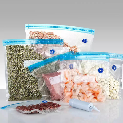 O armazenamento reusável do alimento do vácuo ensaca a umidade do saco da válvula de ar do zíper - prova