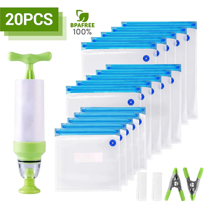 Sacos reutilizáveis ​​para armazenamento de alimentos a vácuo com clipes Sacos Sous Vide