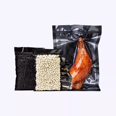 Malote congelado do empacotamento de vácuo do saquinho do alimento do selo do vácuo 3 de Clear Black sacos laterais feitos sob encomenda
