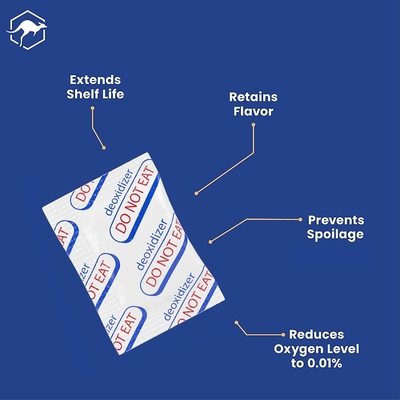 O ar Mylar apertado limpa sacos do aferidor com armazenamento FDA do alimento dos absorventes do oxigênio