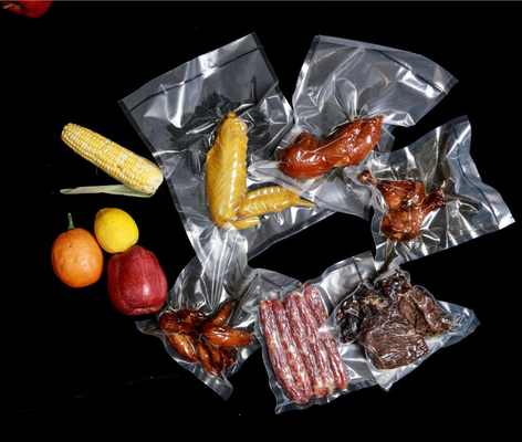 Sacos de náilon com vedação a vácuo com três lados em relevo para alimentos frutas vegetais