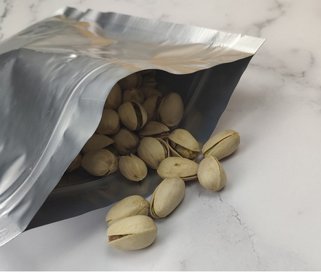 Bolsas de folha de alumínio prateada Food Save Mylar folha metálica resselável com fecho de zíper