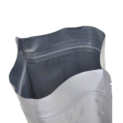 Sacos com zíper metálicos selados a quente em folha de prata Mylar para armazenamento de alimentos