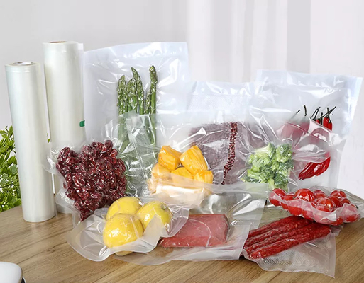 Sacos seladores a vácuo de plástico sous vide com relevo para economia de alimentos Sacos de armazenamento a vácuo de náilon