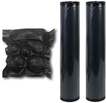 O espaço livre preto do armazenamento do frescor do alimento do PE do PA gravou o rolo do aferidor que empacota o saco de vácuo gravado