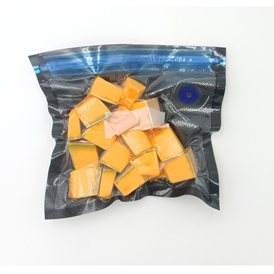 Dos sacos Resealable do alimento do selo de vácuo da válvula de ar espaço livre preto gravado reusável